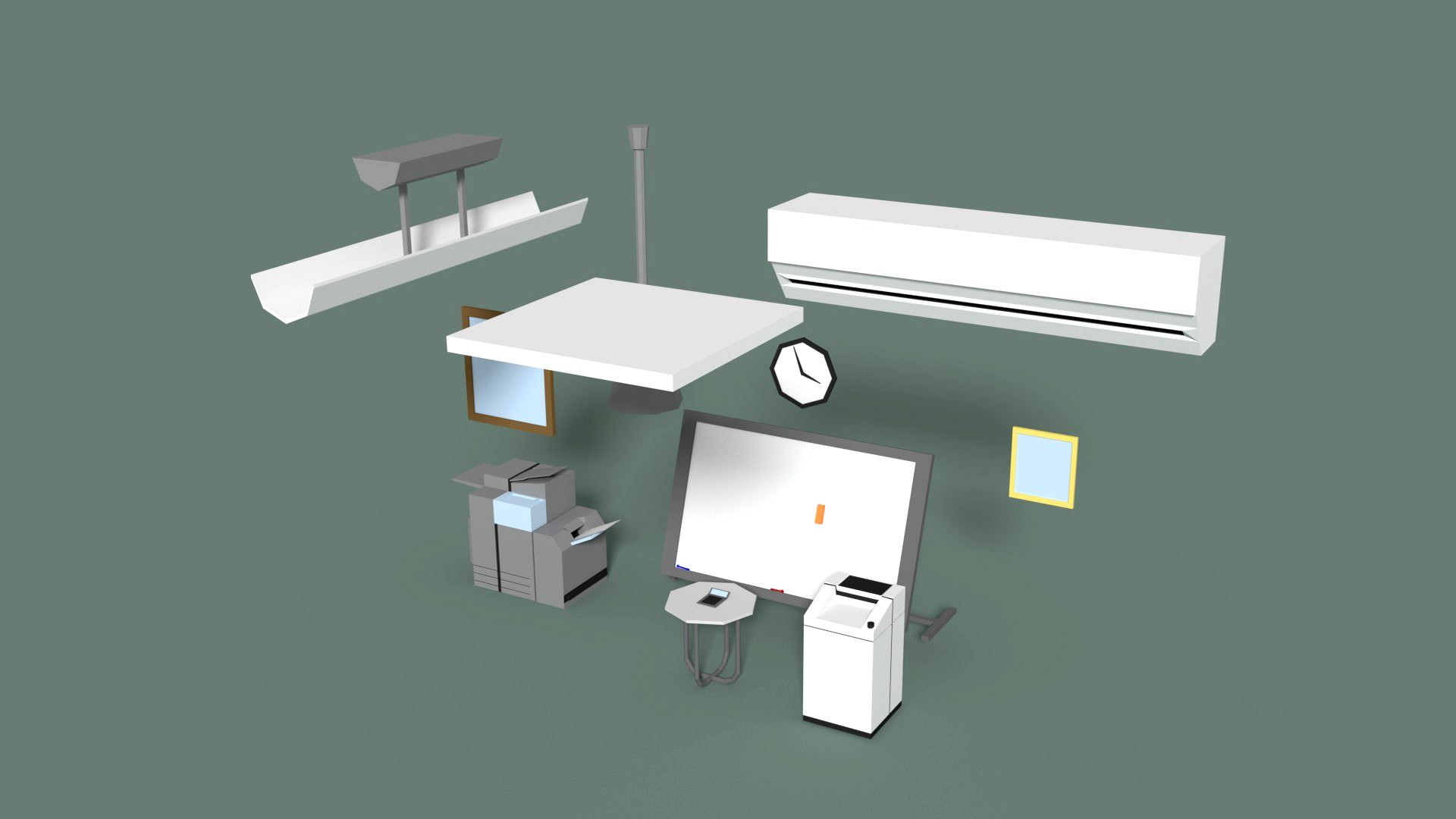 Low Poly Office Miscellaneous Items