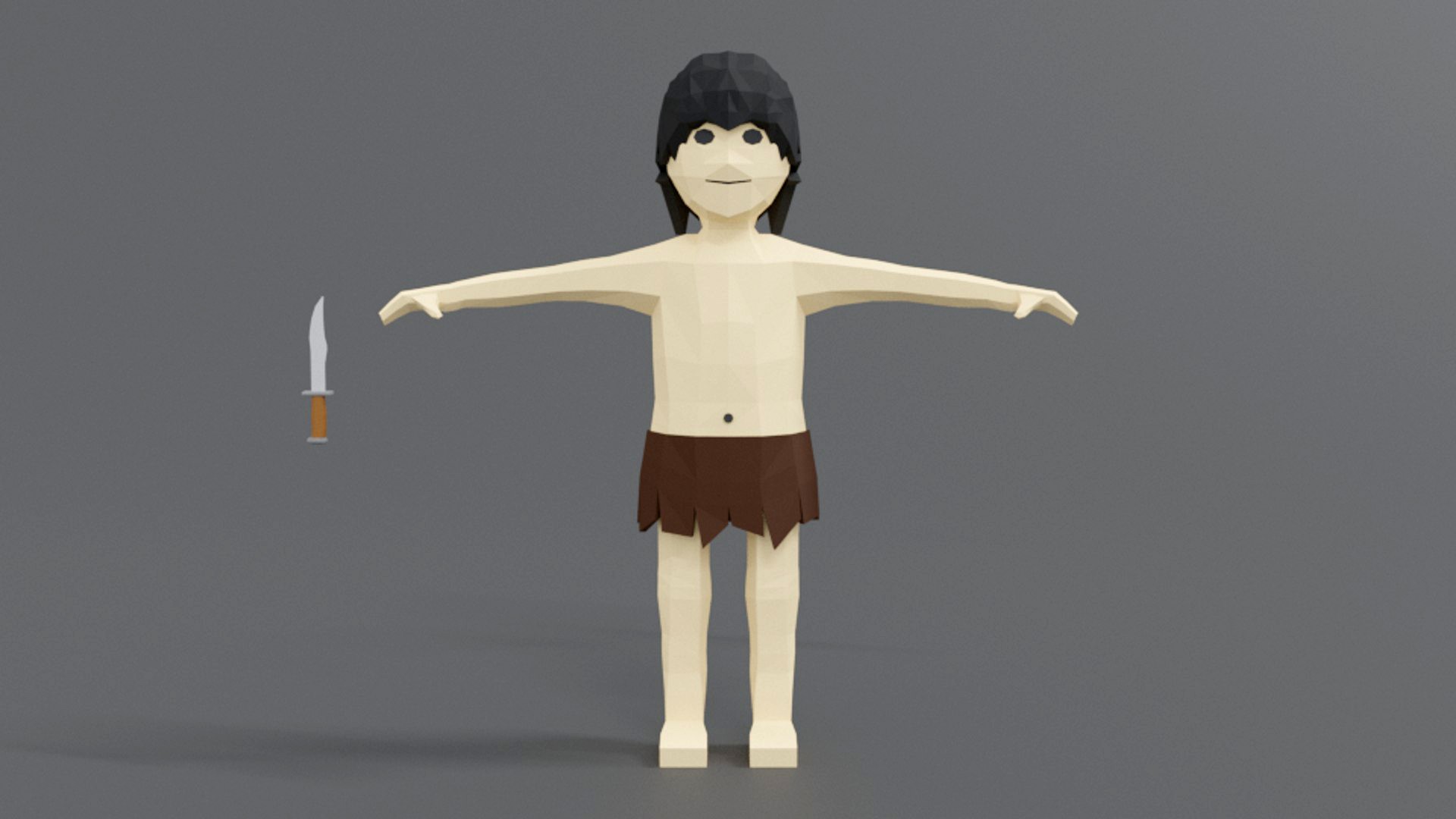 Low Poly Cartoon Tarzan 3d model