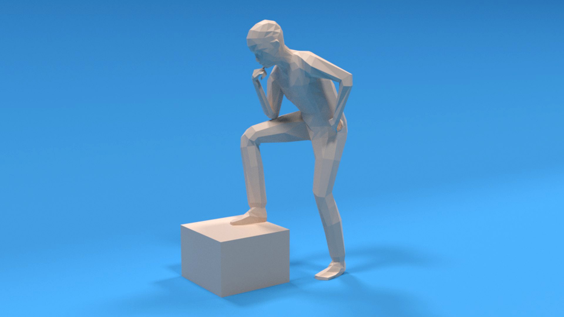 Low Poly Kid Thinking