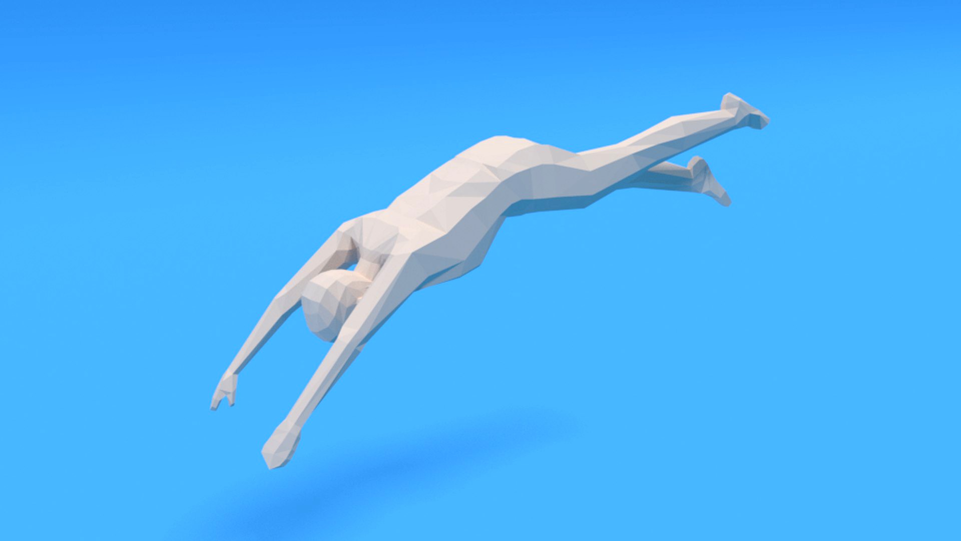 Low Poly Kid Diving