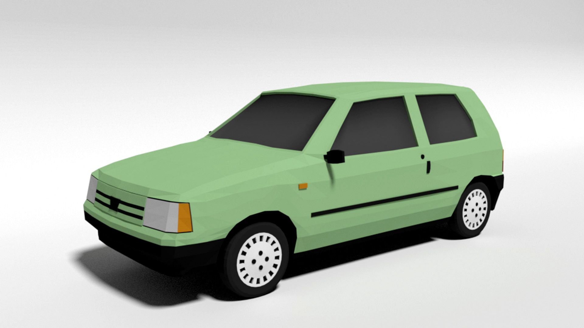 Low Poly Cartoon Fiat Uno 1983 Car