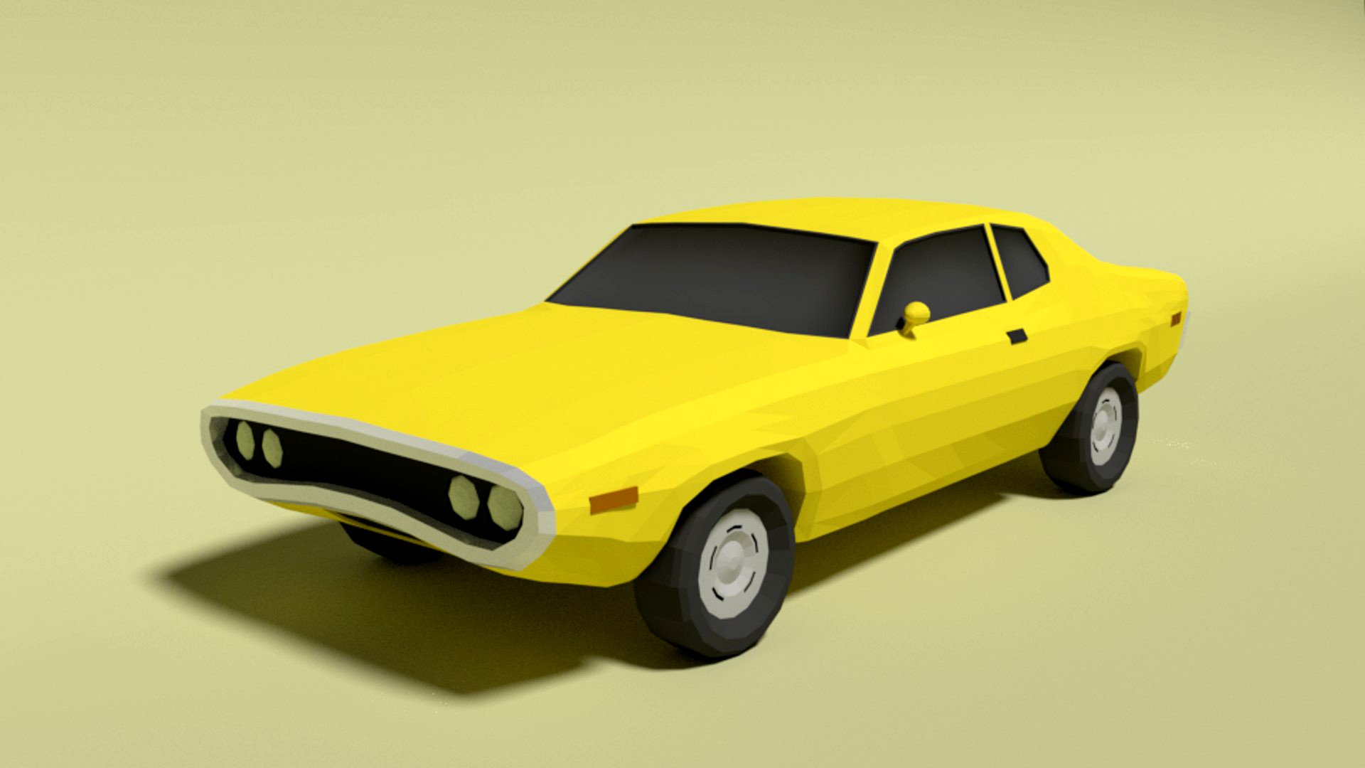 Low Poly Cartoon Plymouth Satellite Sebring 1971