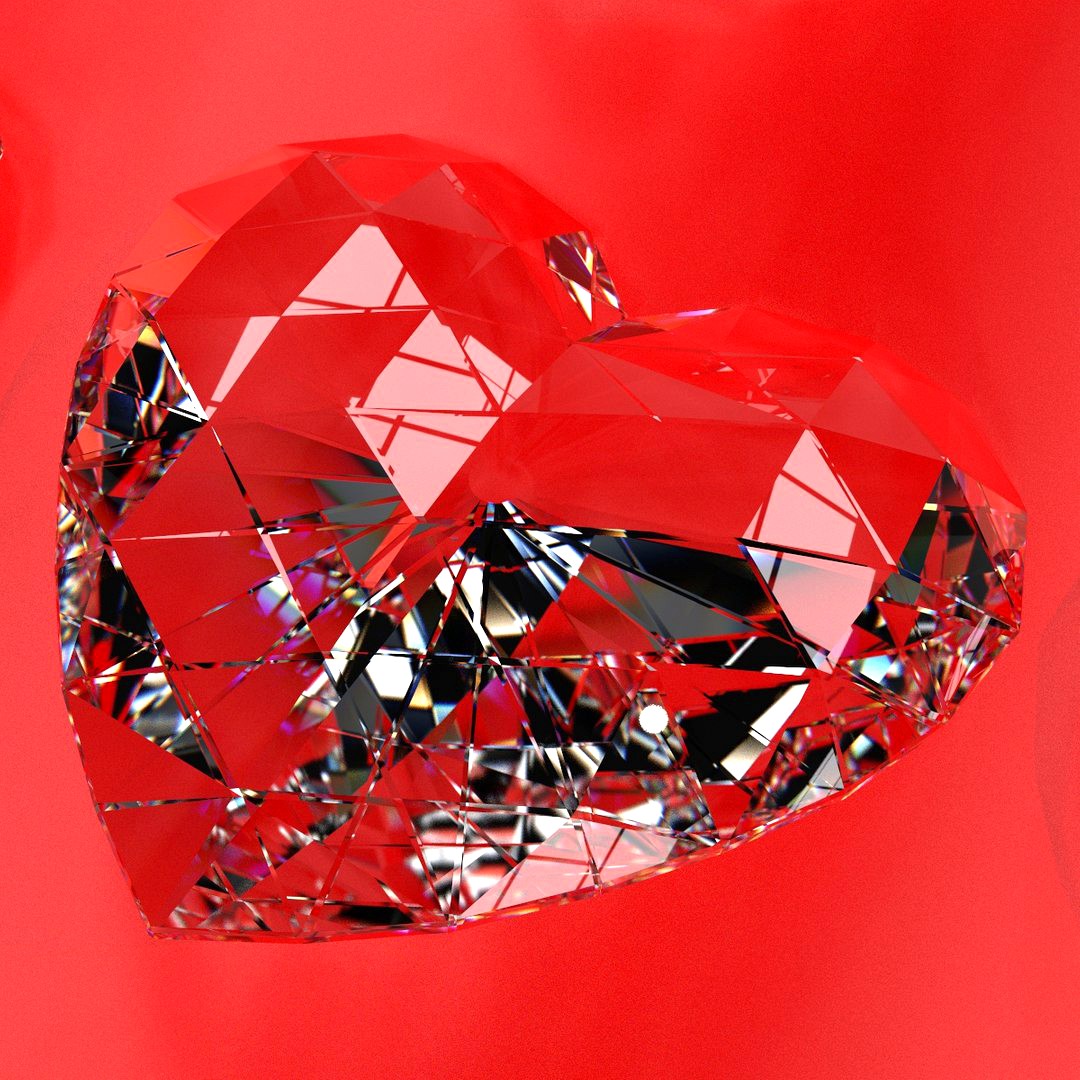 Set Heart shaped gemstone v1