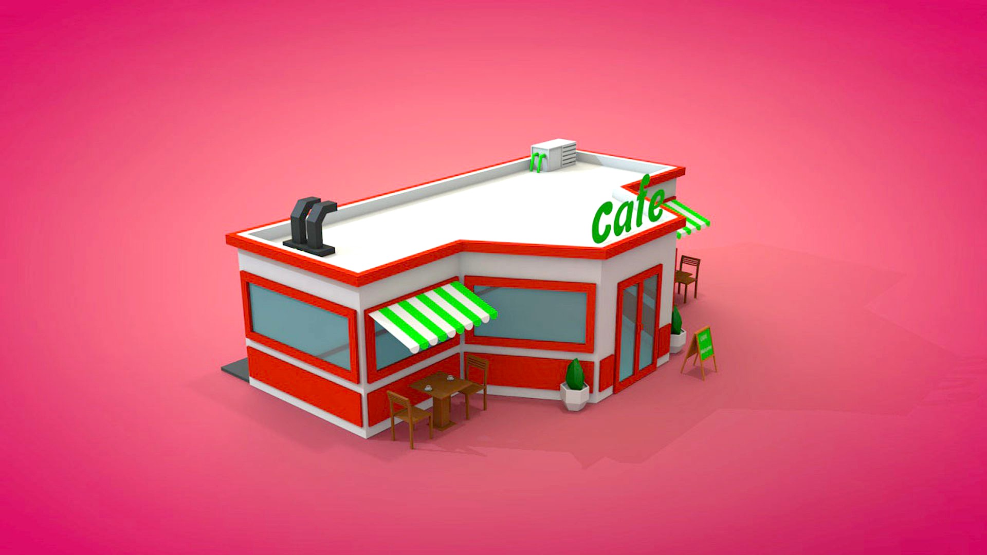 lowpoly cafe