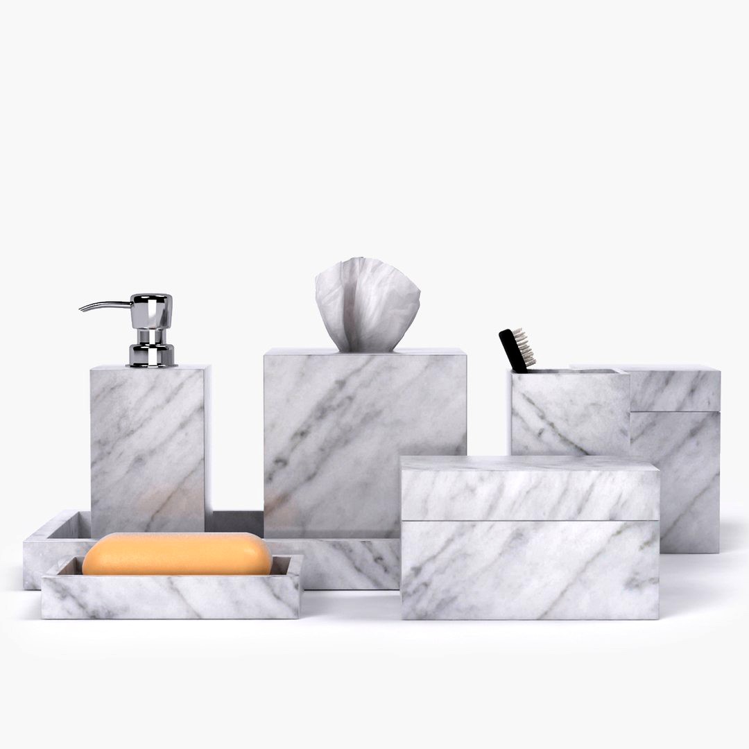 Restoration Hardware Carrara Marble Bath Accessories