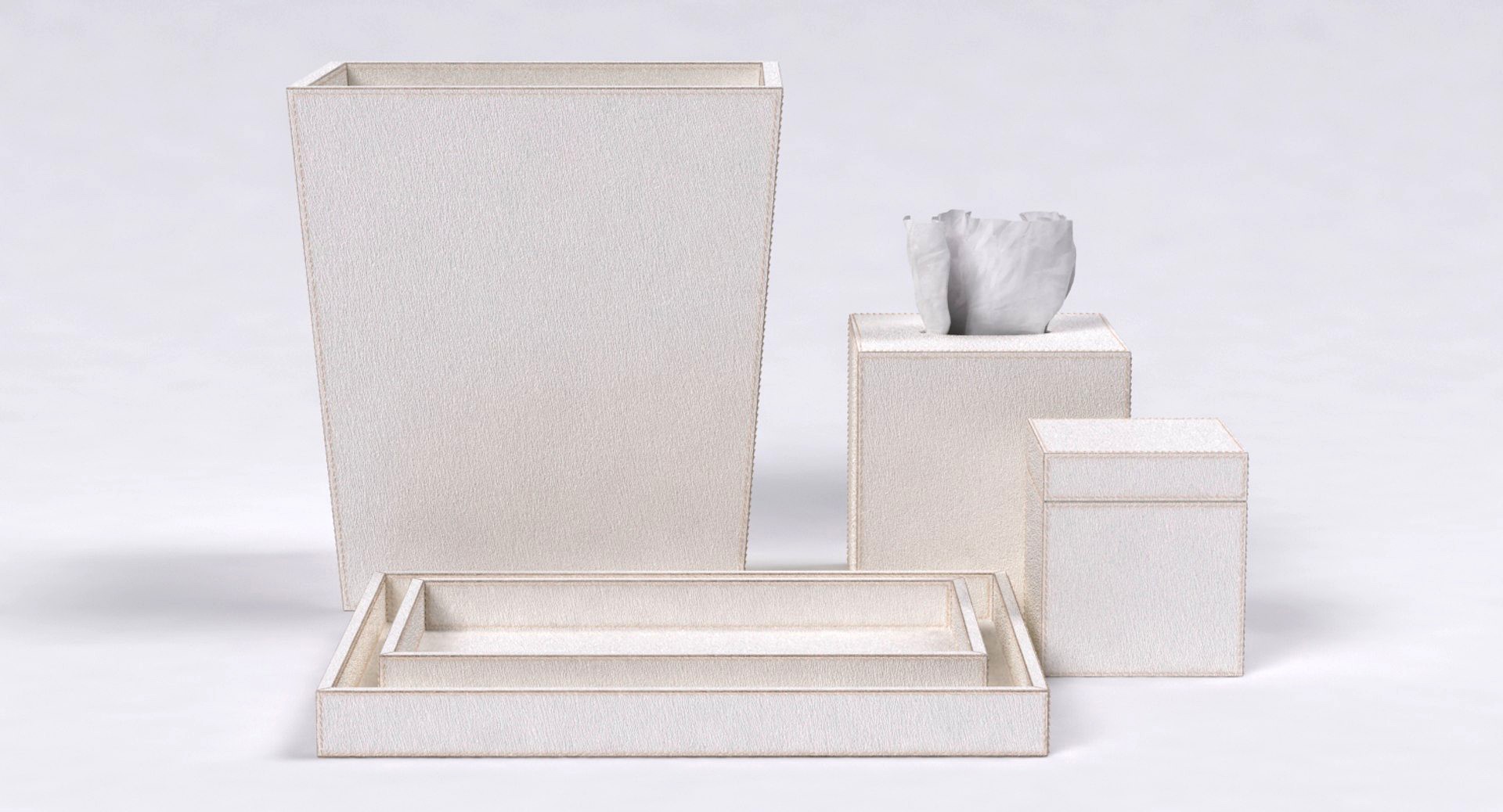 Restoration Hardware Brazilian Hide Bath Accessories Ivory