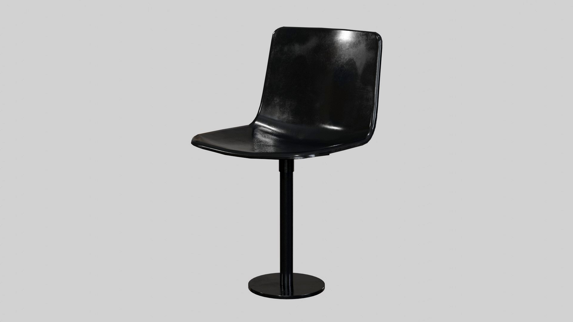 PATO COLUMN Chair-Black Painted Steel