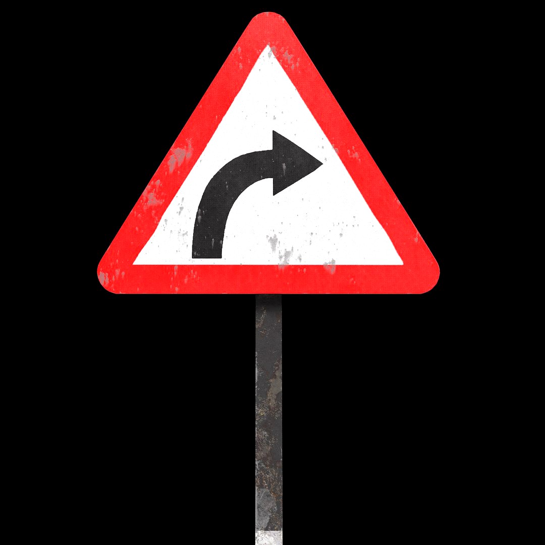 Right hand curve Roadsign