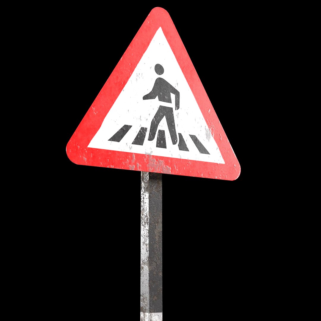 Pedestrian crossing Roadsign