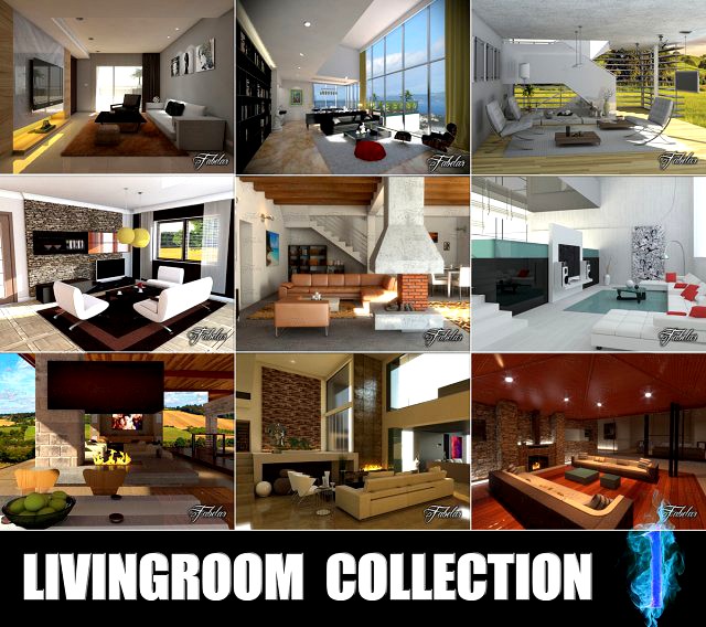 Livingrooms Collection 1 3D Model