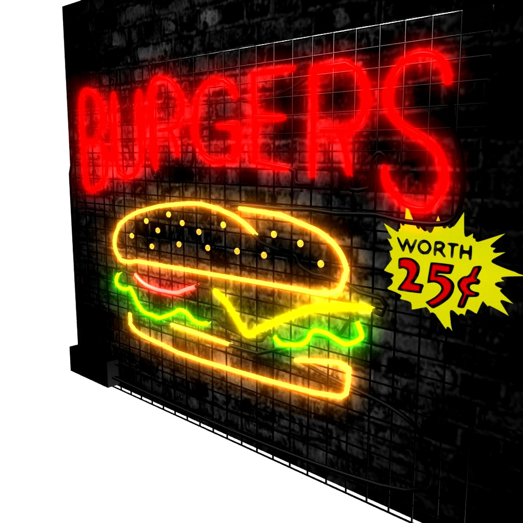 Burger neon sign