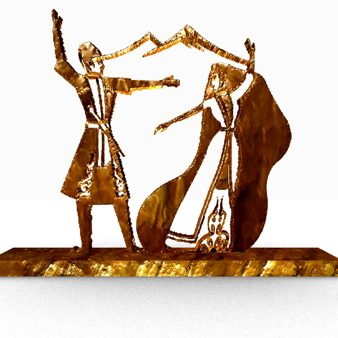 Armenian dance sculpture 3d model