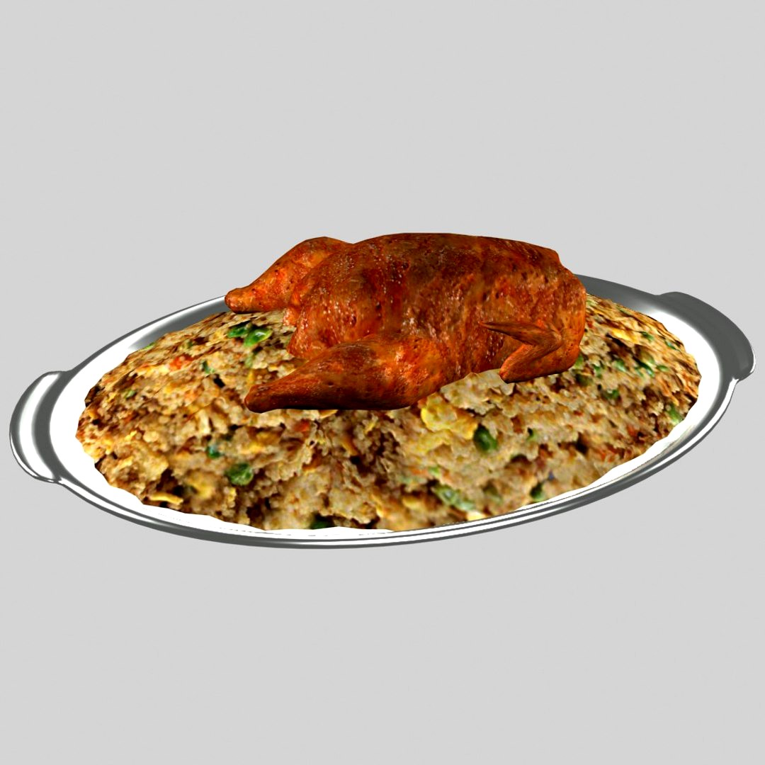 Roasted chicken with rice