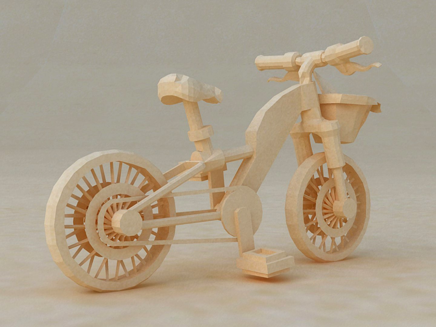 Cartoon Messenger bike  Origami Toy bike low