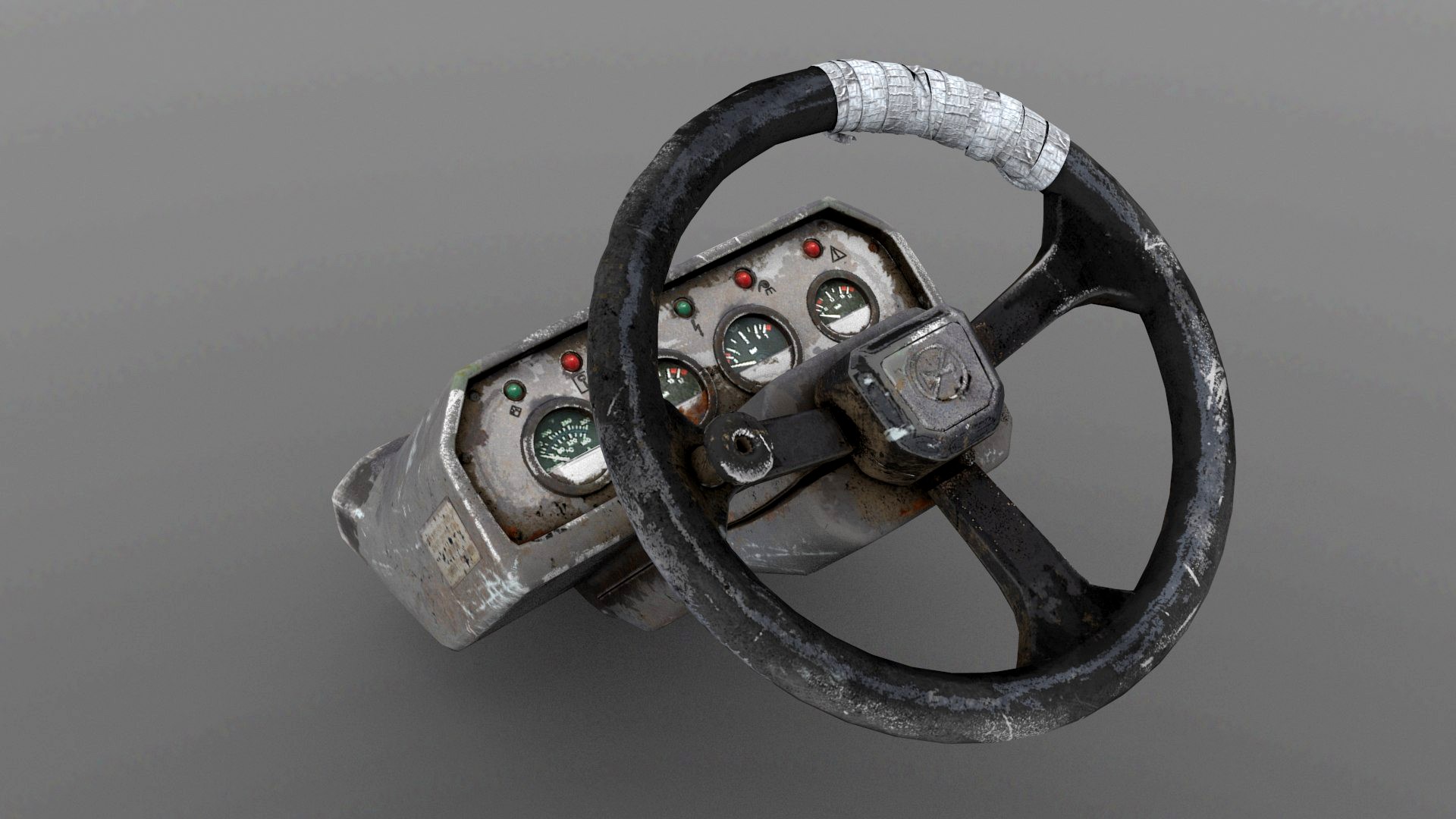 old steering wheel from equipment