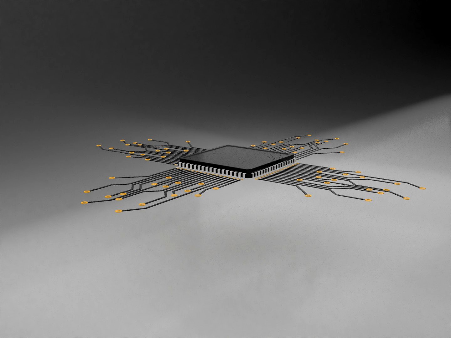 3d Computer Chip model