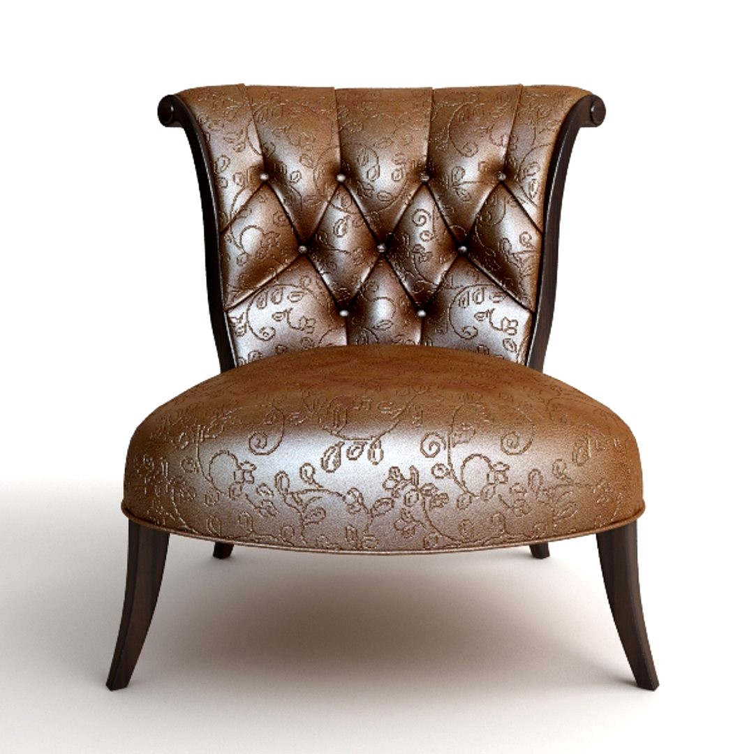 Ornate Classical Leather Chair