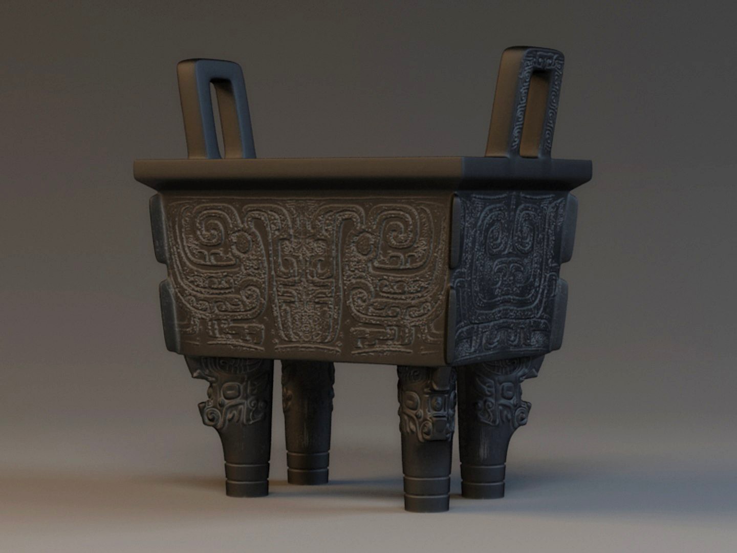 Cultural Relics  unearthed  ancient tripod container  bronze