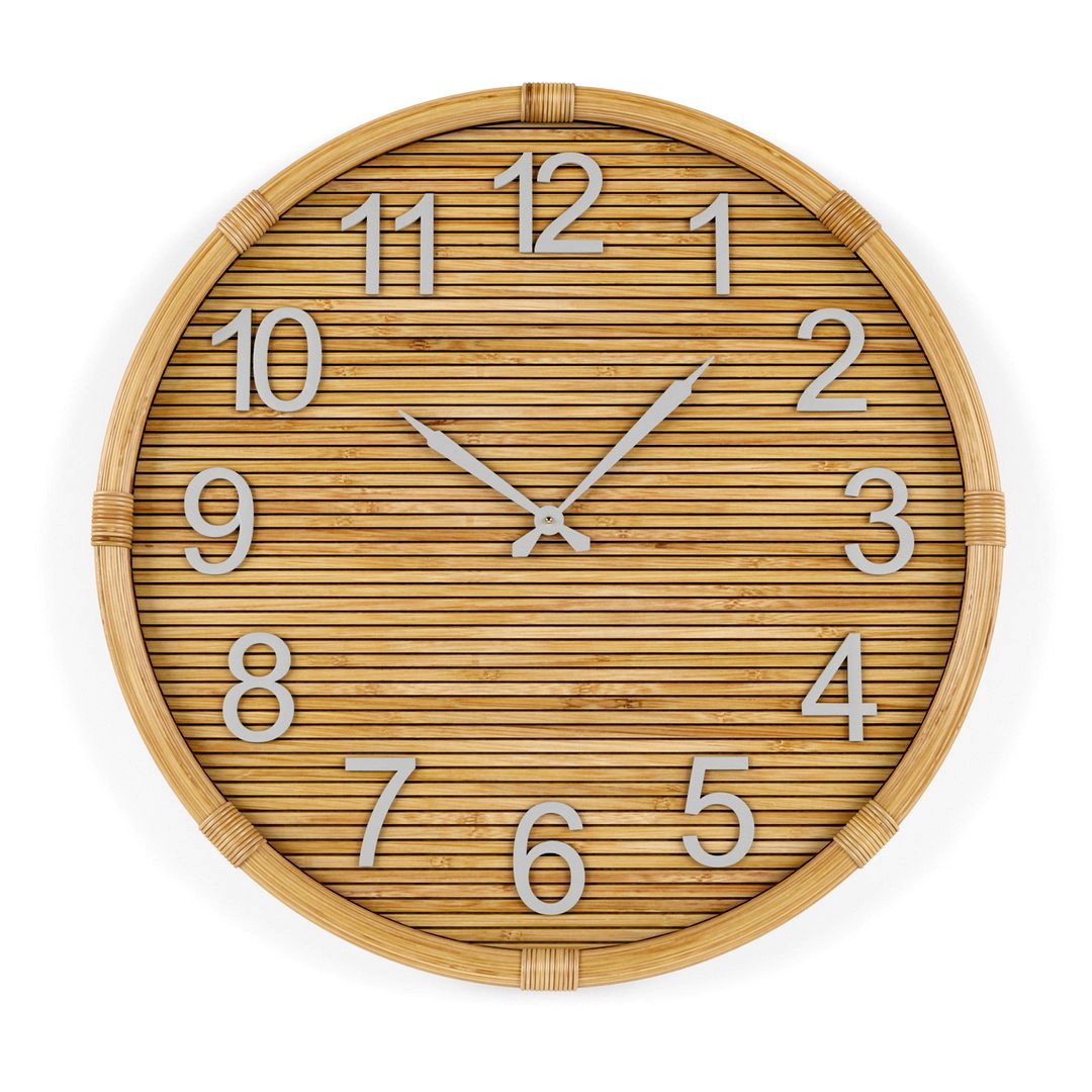 Rattan wall clock