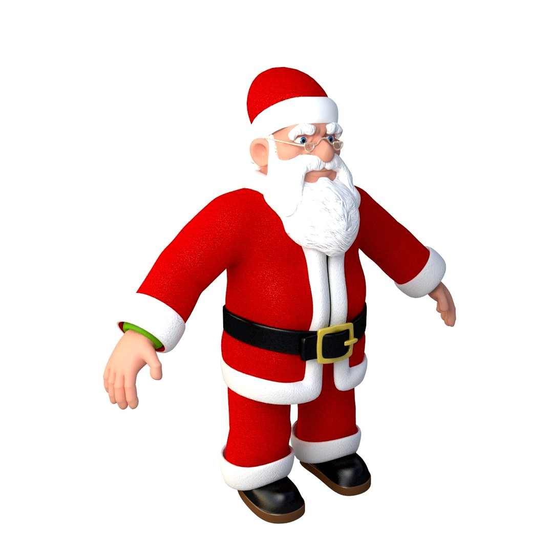 Cartoon Santa Claus Character Rigged VRay