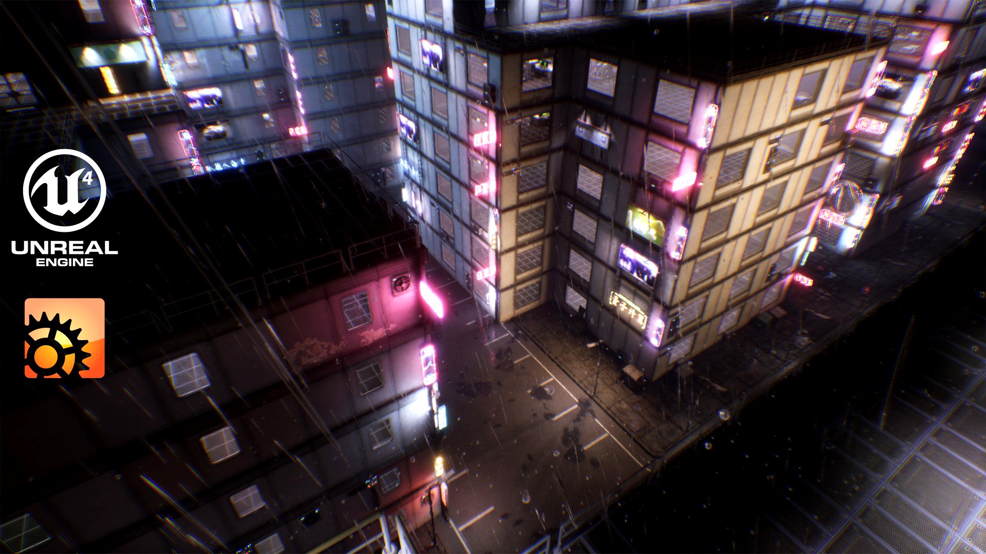 Cyberpunk City Builder UE4