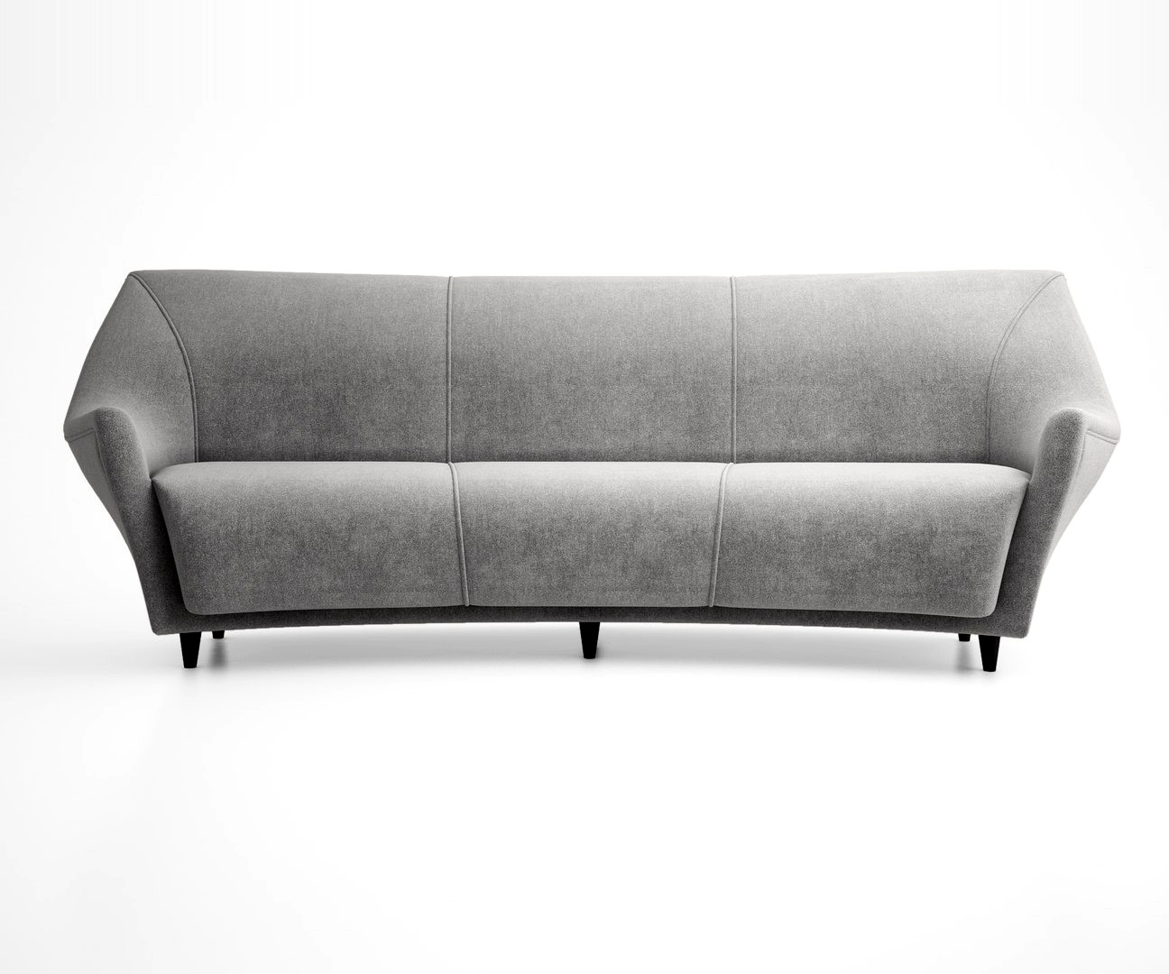 Ico Parisi Curved Back Sofa Manufactured by Ariberto Colombo