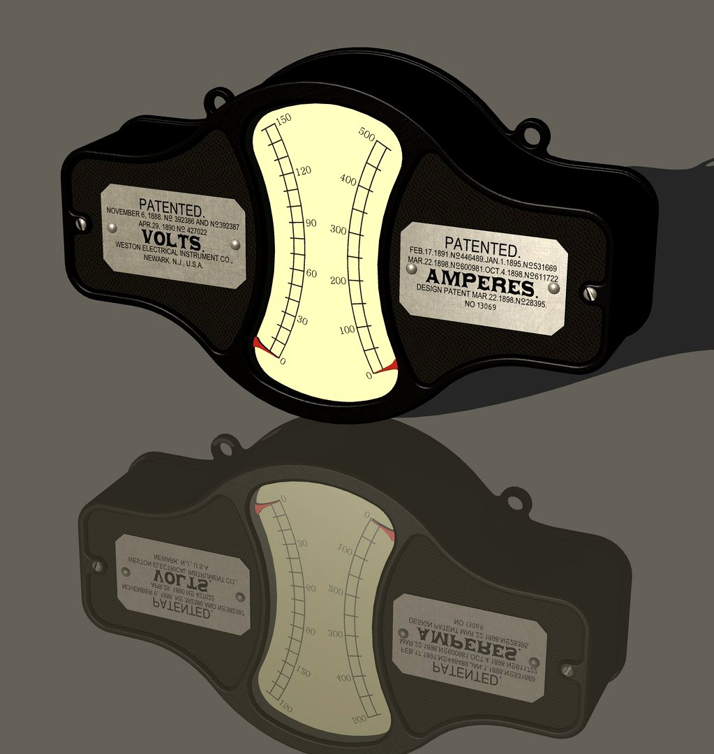Vintage Weston Electrical Instrument Co - Volts Ampers Meter
