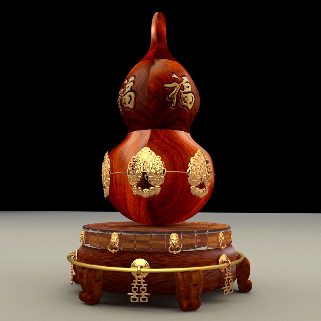 Chinese gourd with display stand