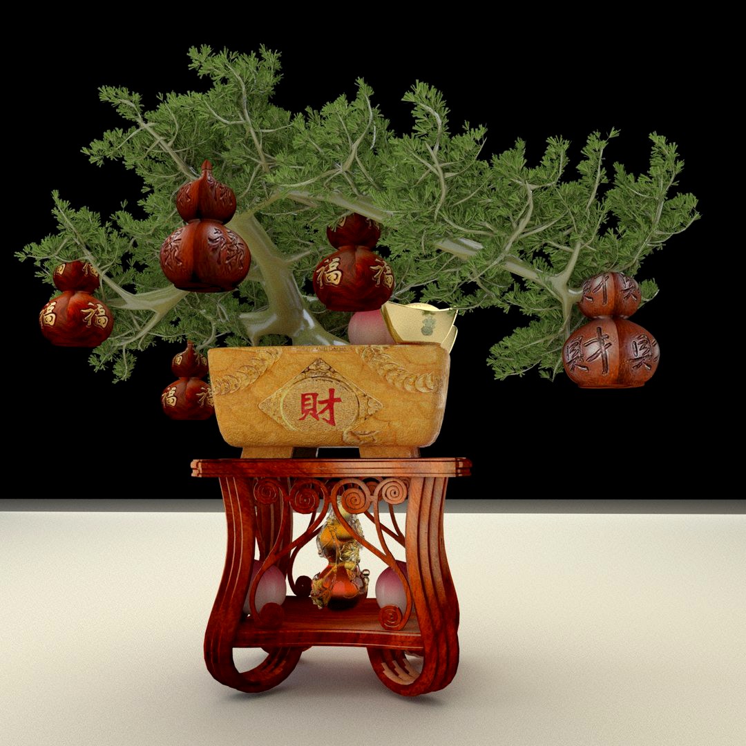 Chinese gold ingot with gourd