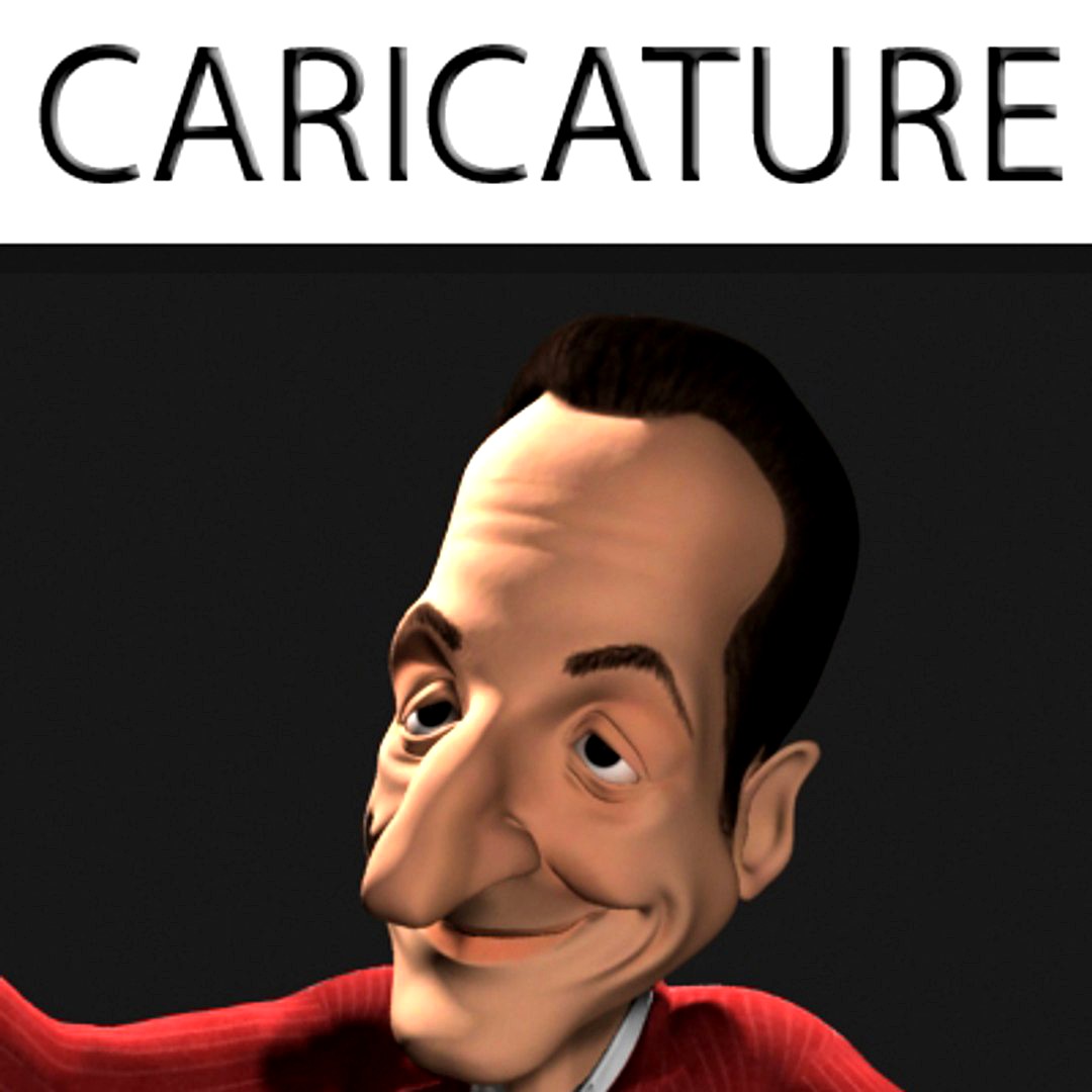 Nicolas Sarkozy - Caricatured 3D Model