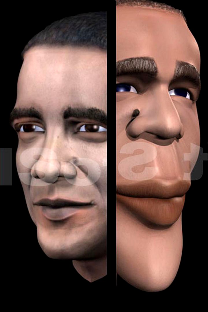 President Barack Obama Set - Real as well as Caricatured Model