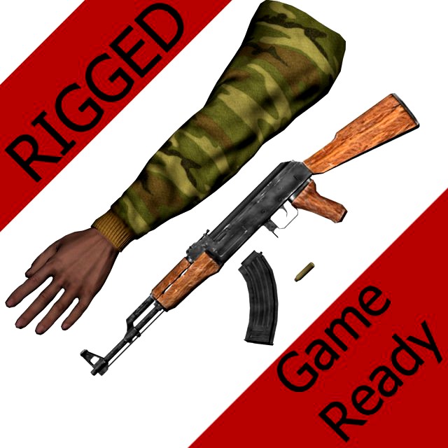 FPS Hands Rigged 3D Model