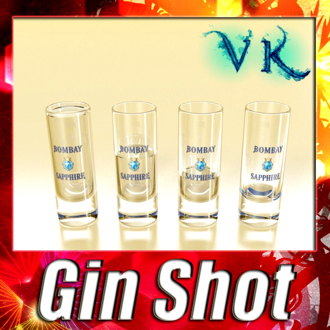 Realistic Gin Shot Glass - Bombay Sapphire