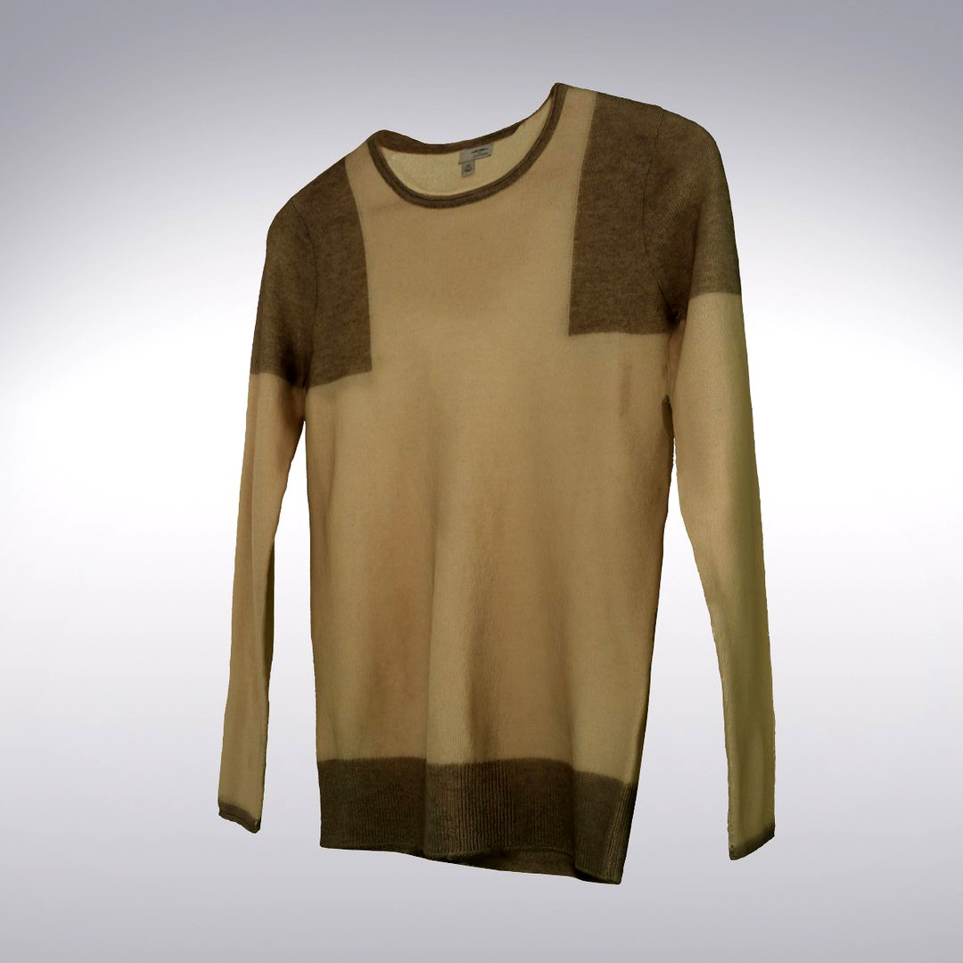 Men's Cashmere Sweater  Tanned Brown - 3D Scanned