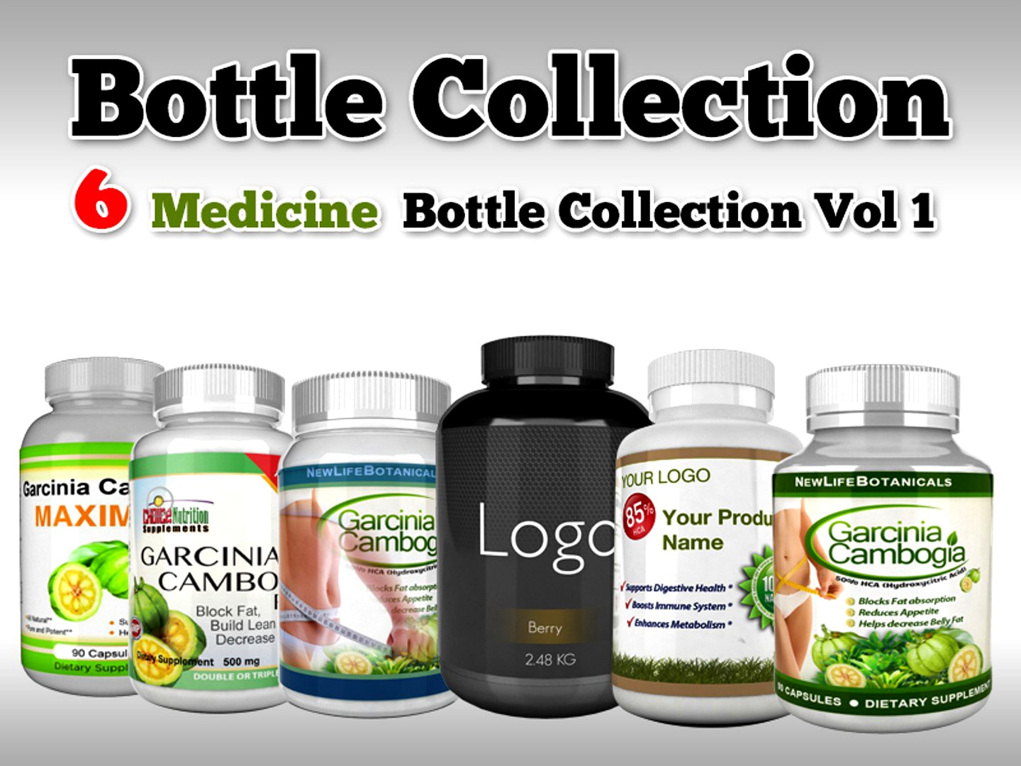 6 Medicine Bottle Collection V1