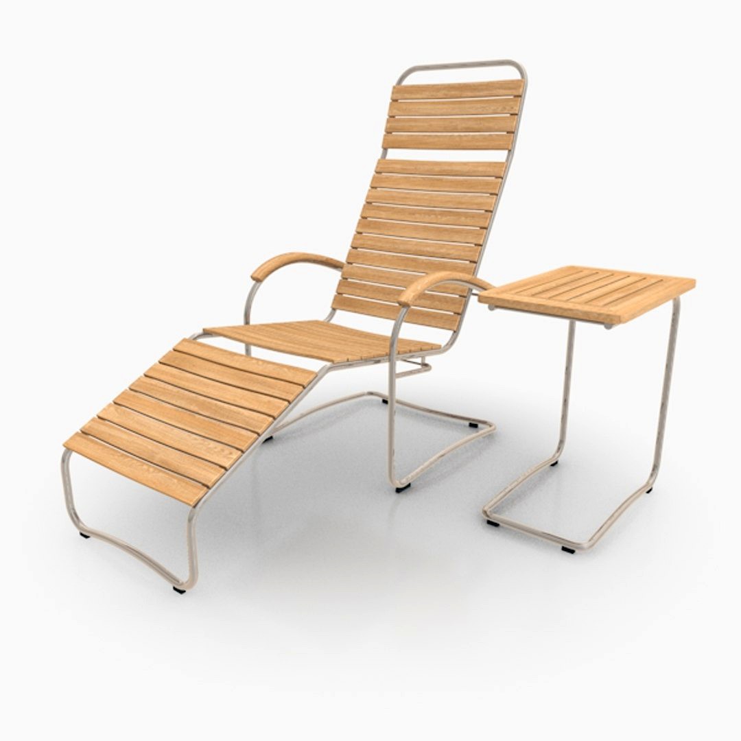 Cantilever Lounger Set Stainless Steel & Teak