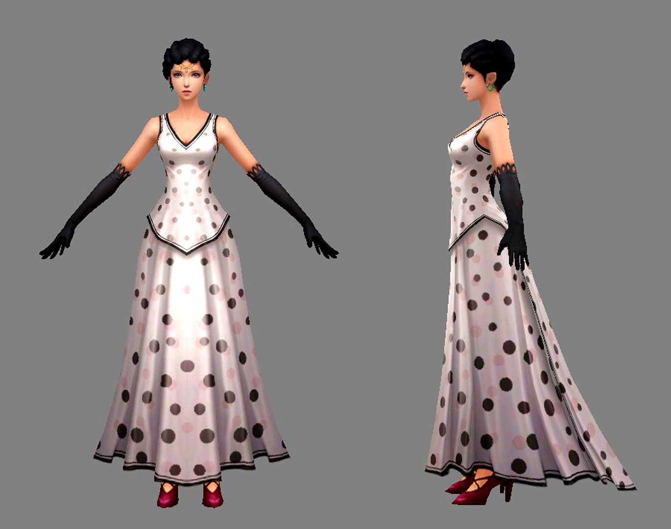 Cartoon woman in dress - Asian beauty