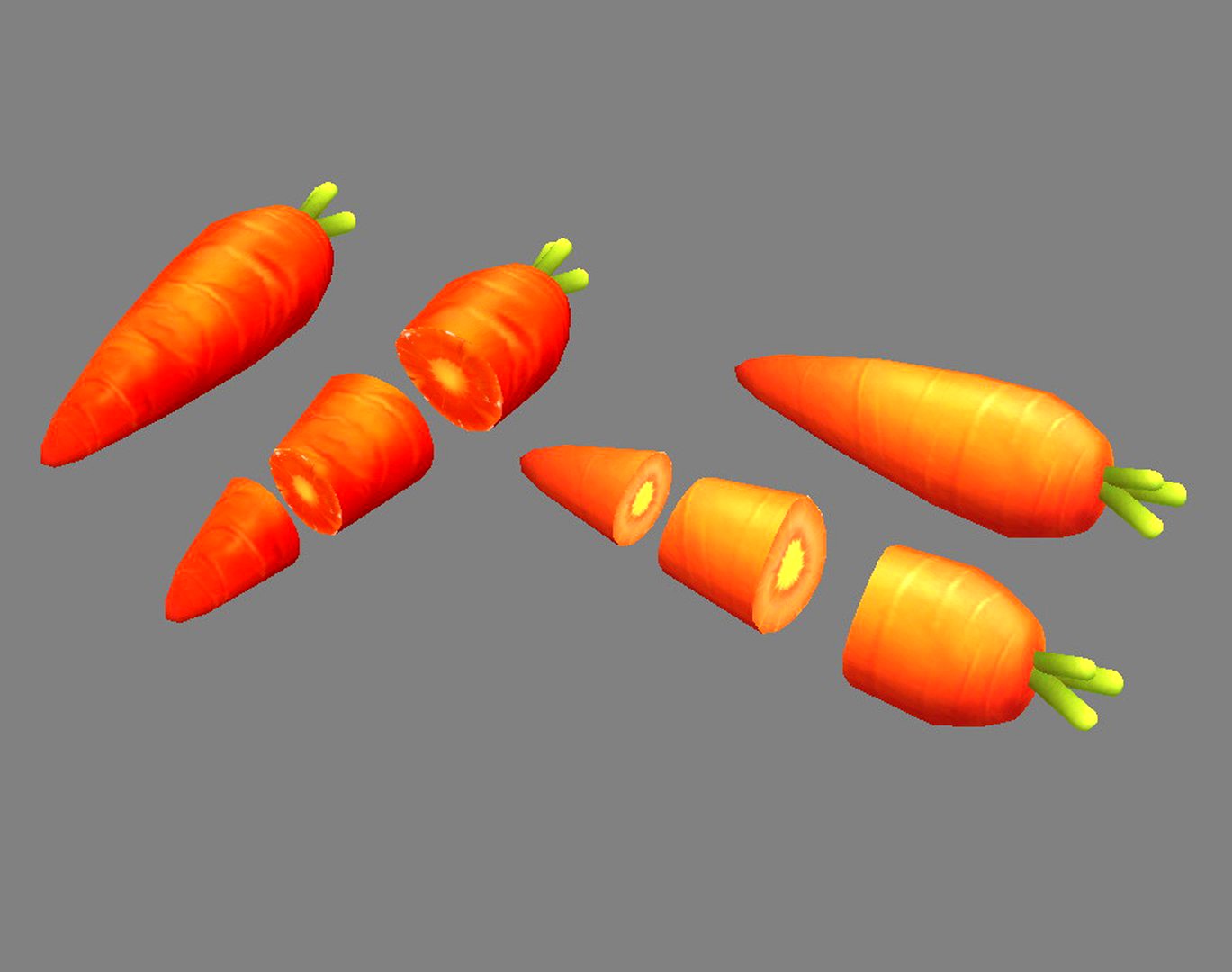 Cartoon Vegetable - carrot and slice