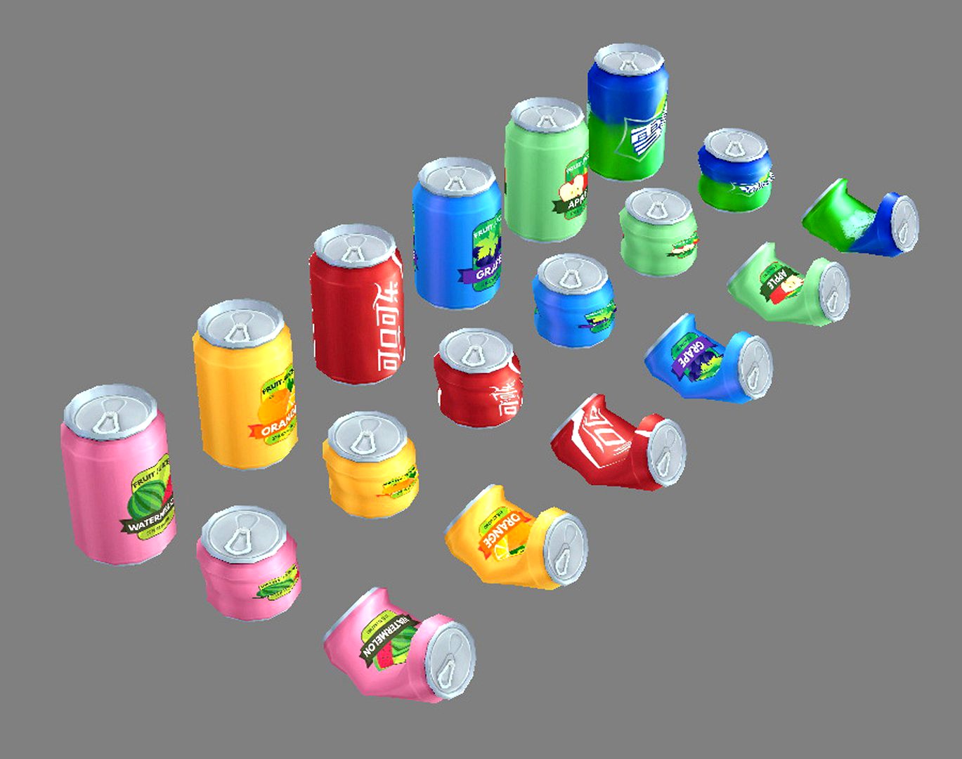 Carbonated drinks Cans Coca Cola soda Recyclable wastes