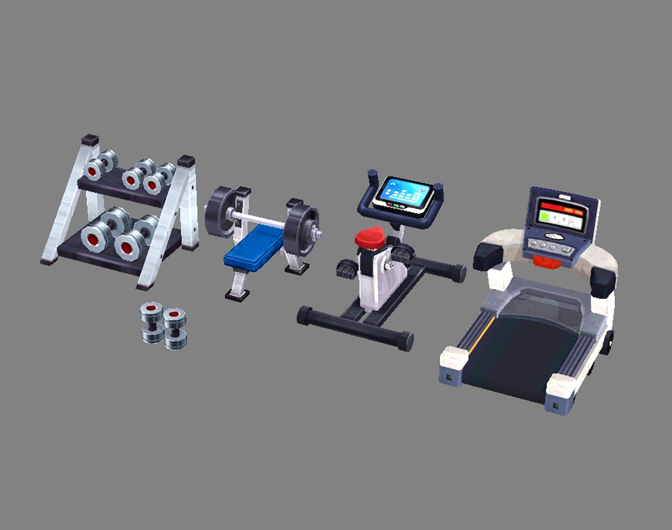 Cartoon fitness equipment