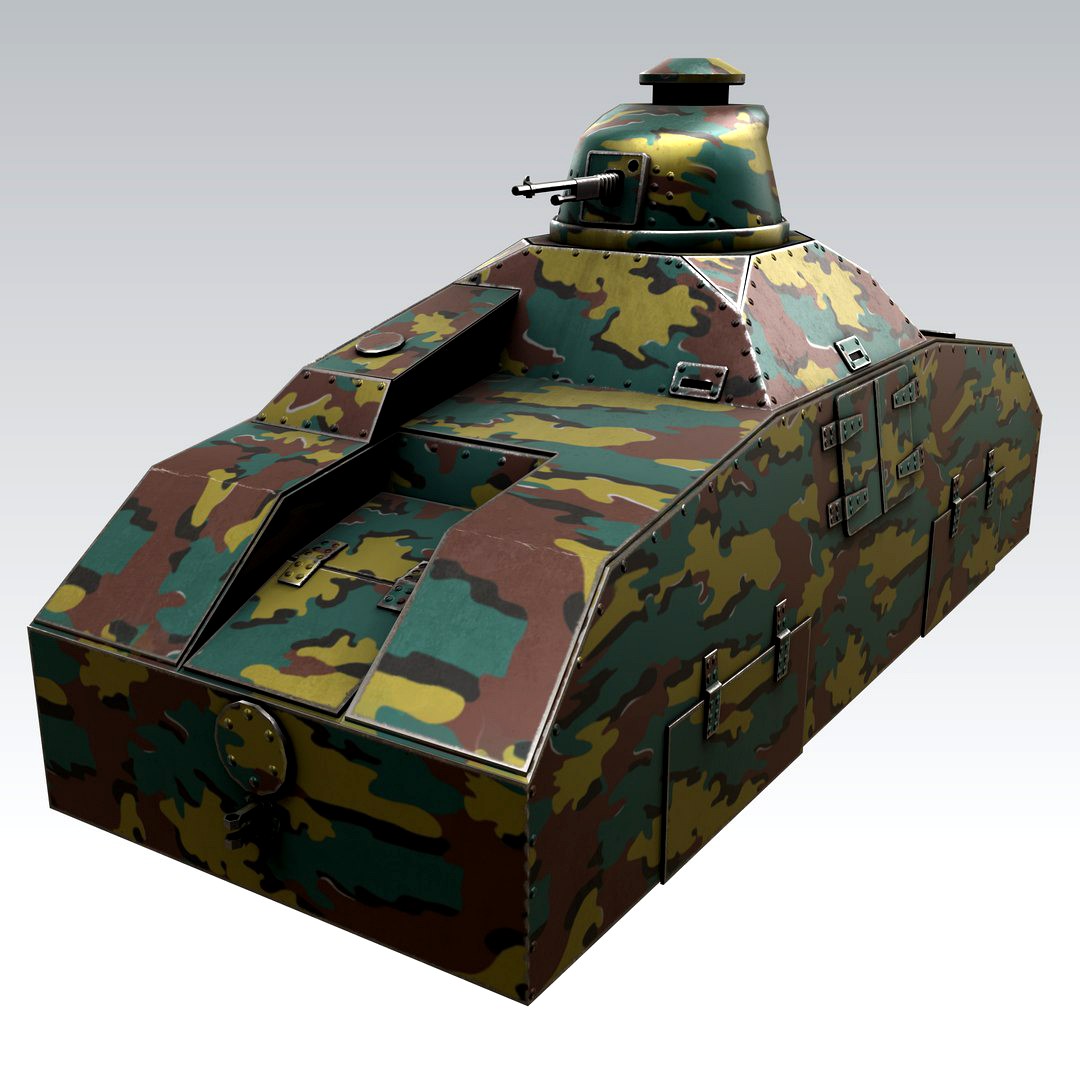 Renault TB Armored Train (low poly)