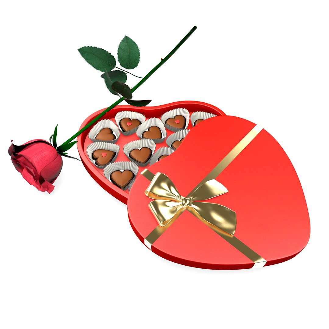 Valentine's Chocolate Box and Rose