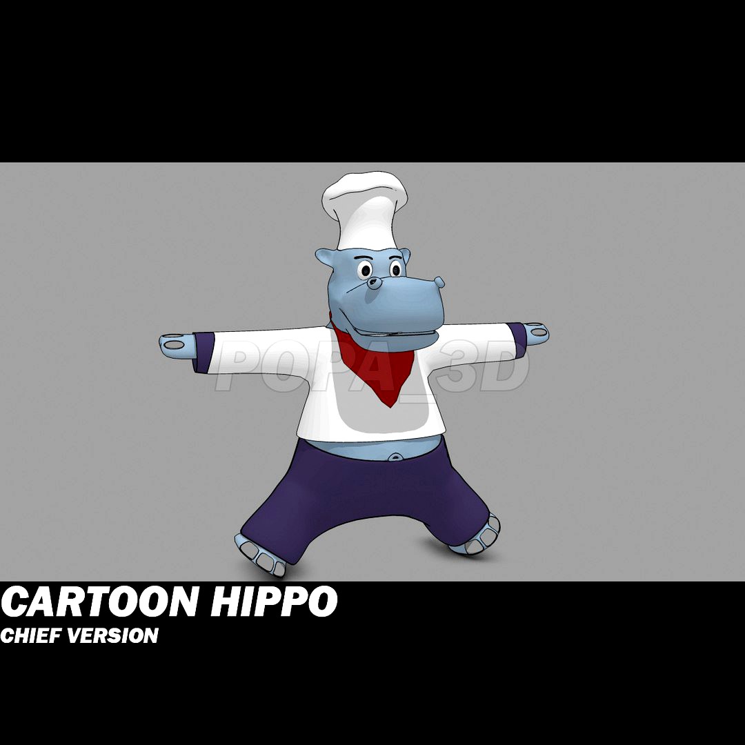 Cartoon Hippo -chef version-