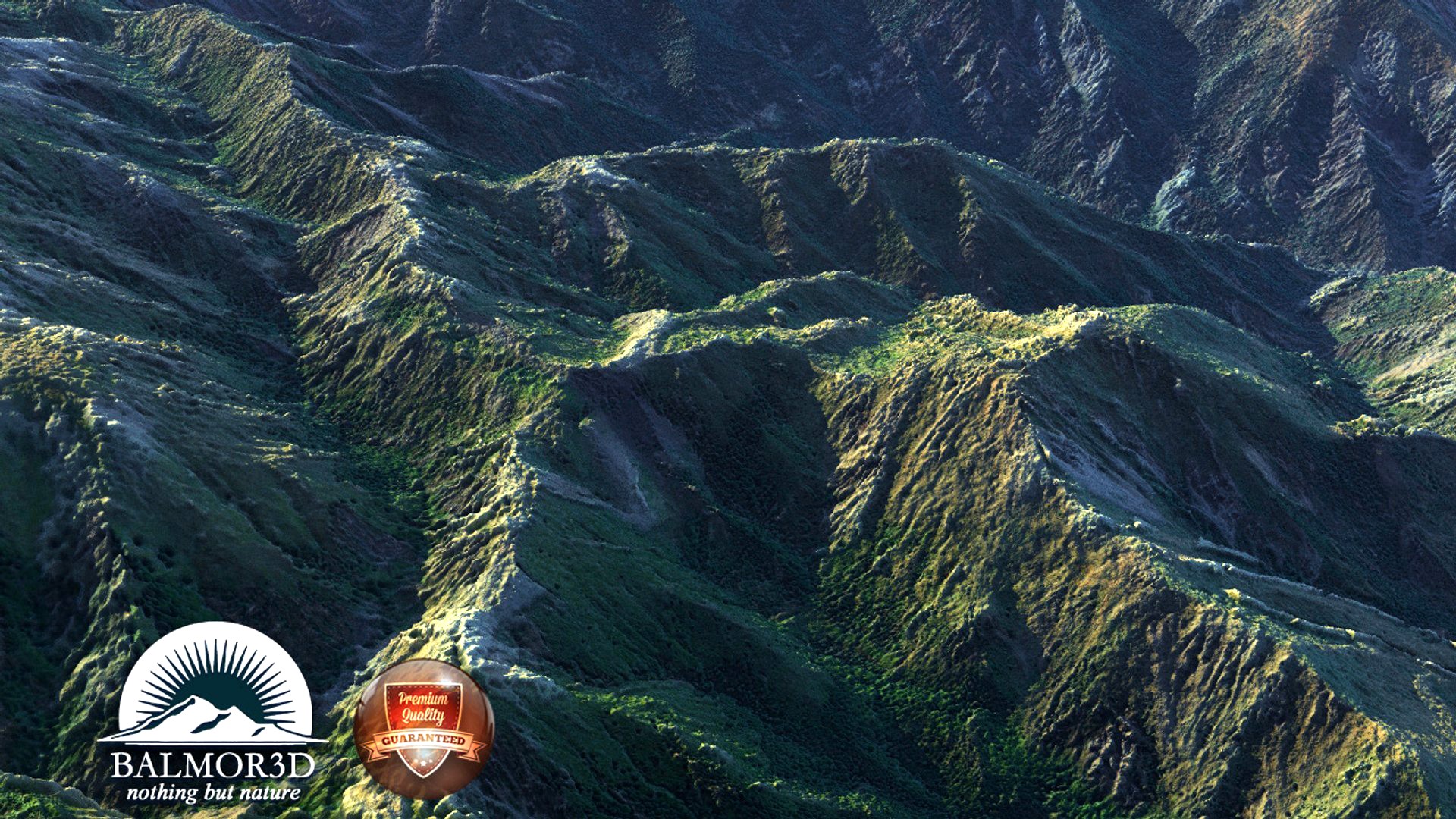 Grassy rocky mountains Oceania