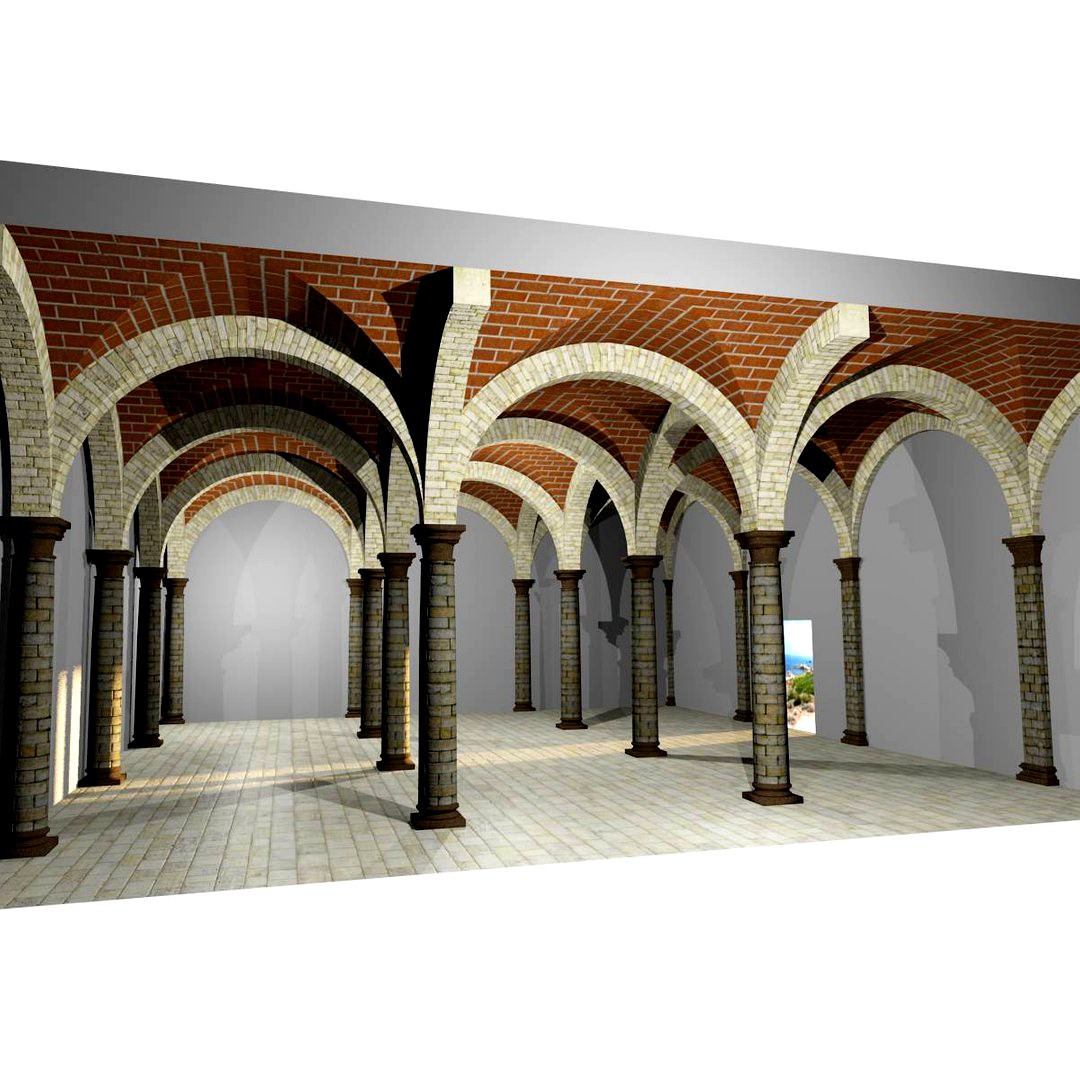 Vaulting 1_4 - Romanic, 750cm spaced, with thin arches