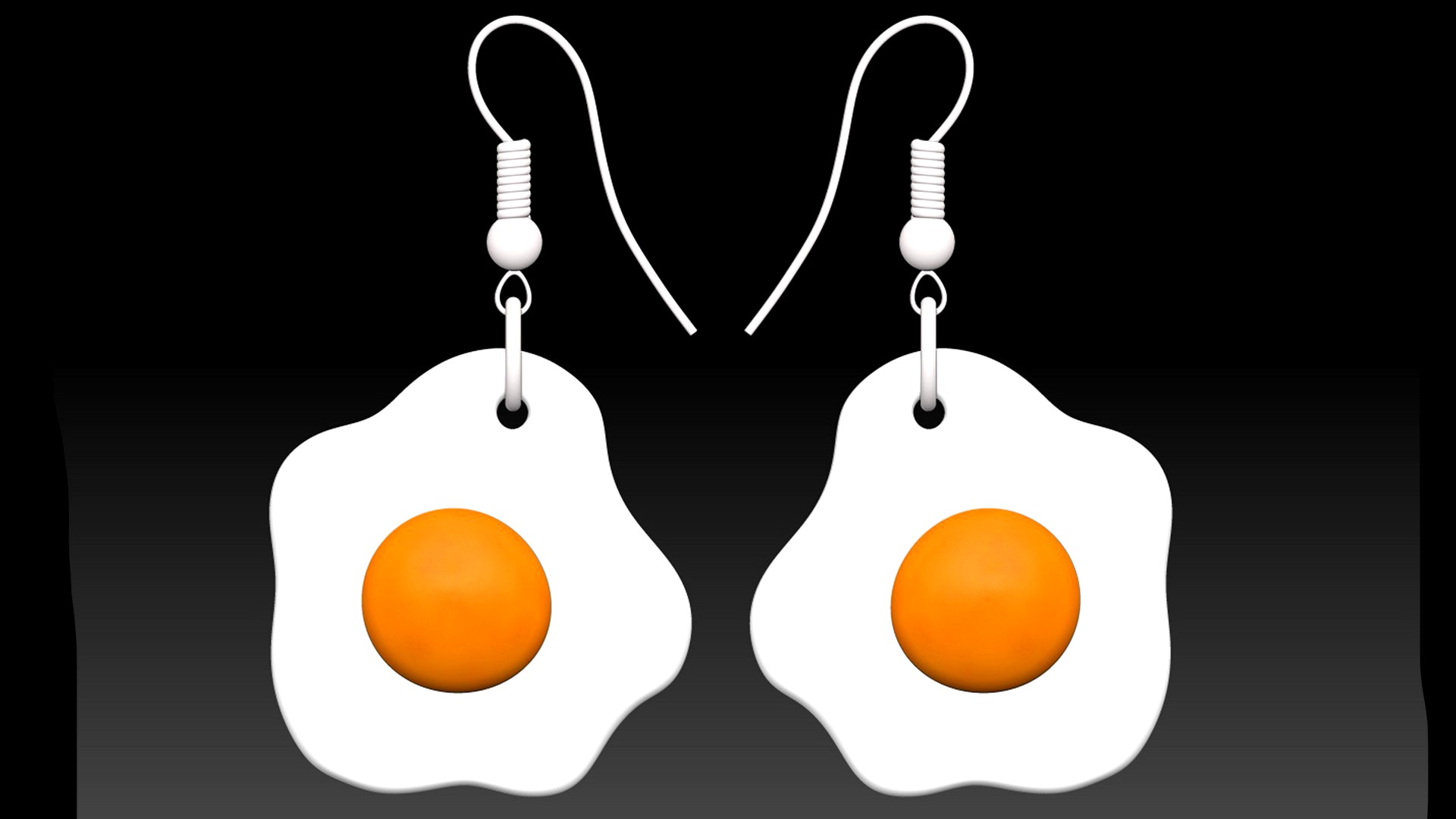Fried eggs earrings ready for 3D printing