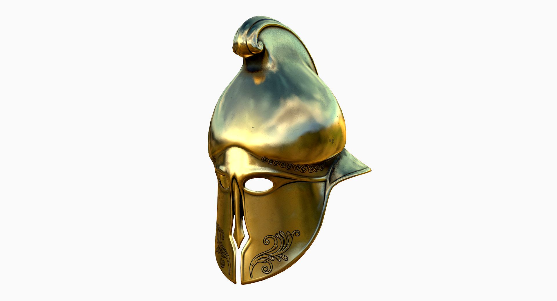 Helmet Greek Gold Lowpoly