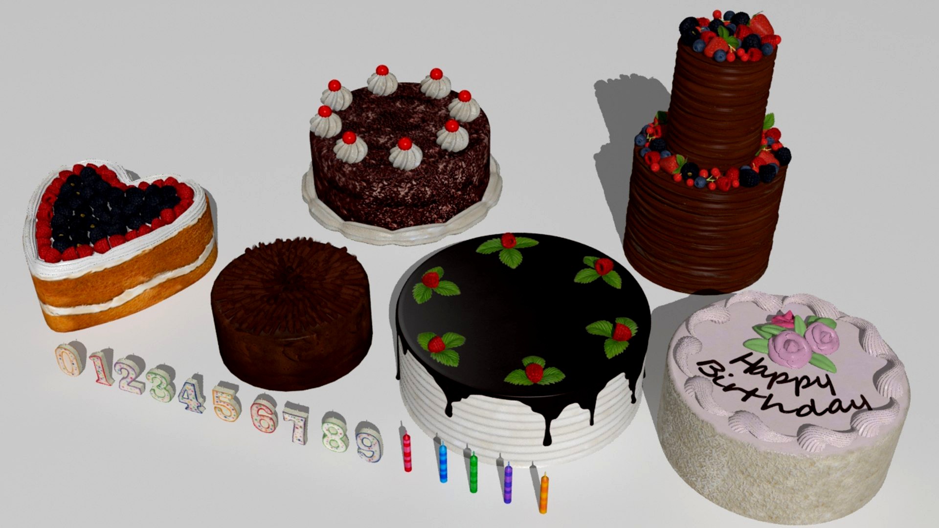 Six cakes