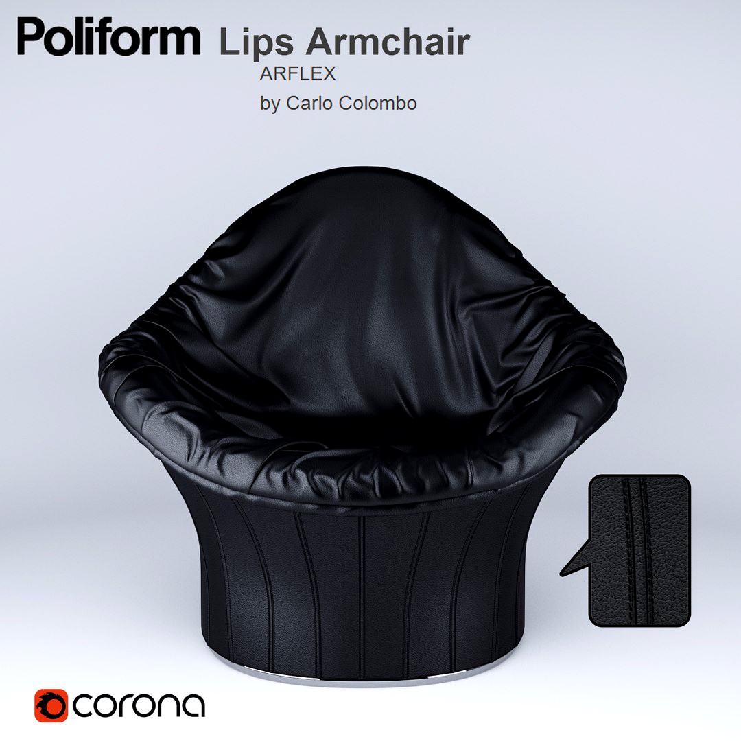 Lips Armchair  ARFLEX by Carlo Colombo