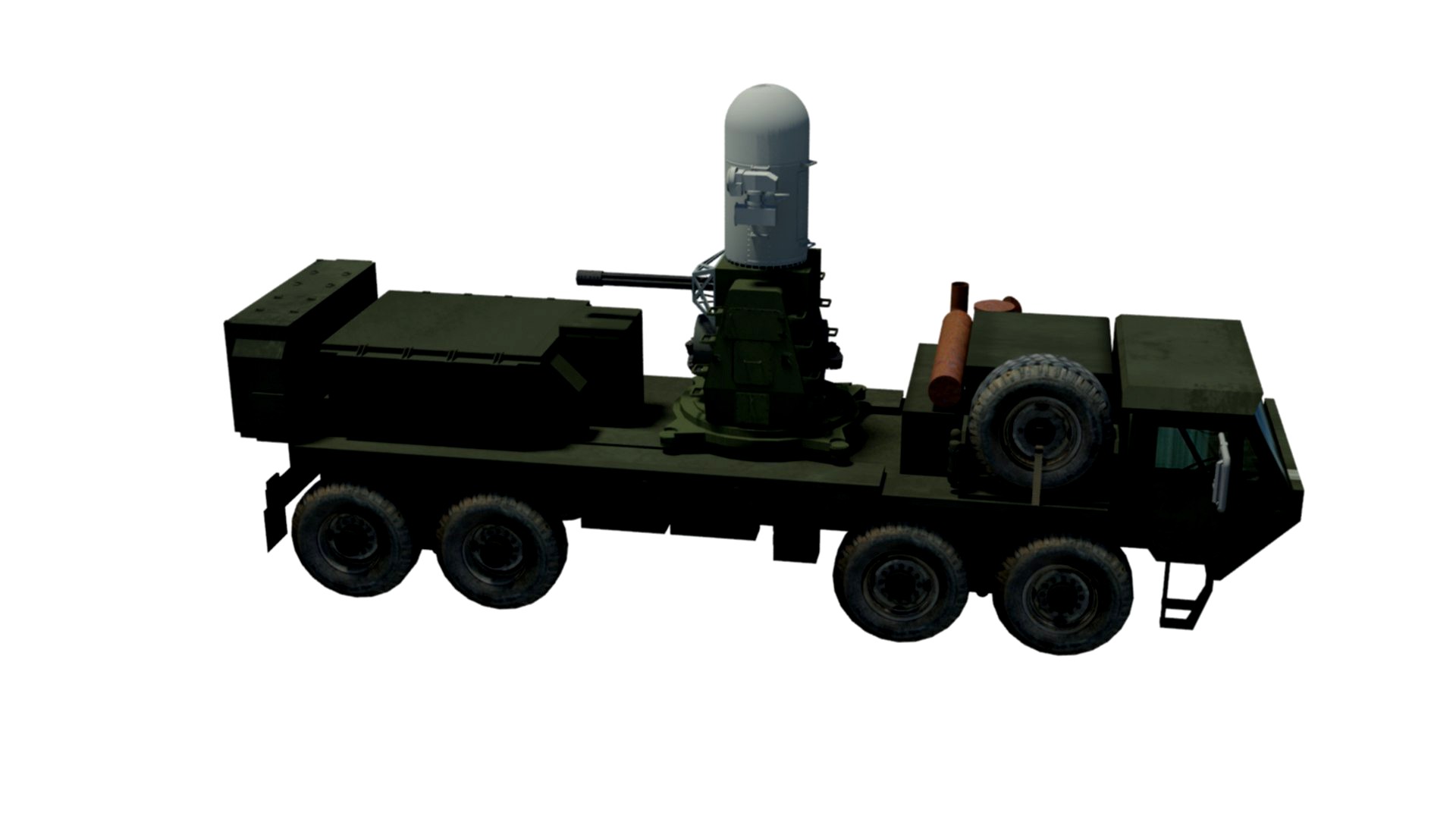 Low Poly M977 HEMTT Phalanx Weapon Green